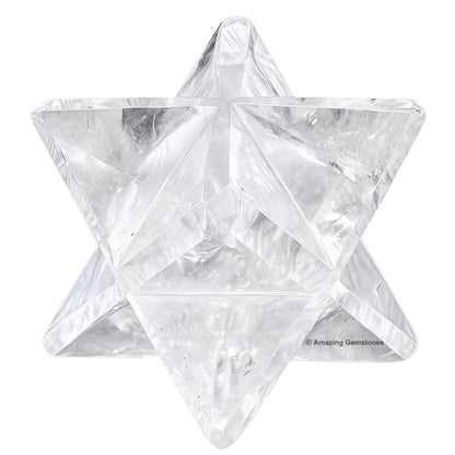 Amazing Gemstone Clear Quartz Merkaba Crystal - 0.75 Inches Metaphysical Merkaba Star for Meditation - Energetic Tetrahedron Crystal and Healing Stones for Spiritual Growth and Healing (15-20mm)