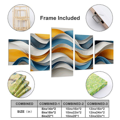 BNSSJAVS Canvas Wall Art 5 Pieces, 60 x 32 in / 153 x 82 cm, Large Photo Modern Decorations 5 Panels, Poster Art Printed Artwork for Home Improvement, Living Room Accessory - Artistic patterns