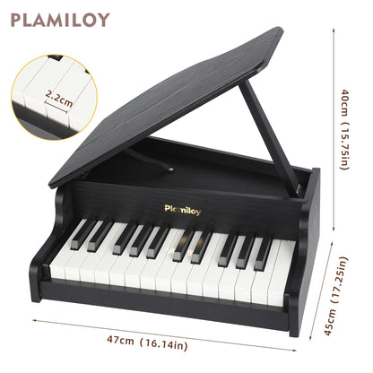 PLAMILOY Kids Piano, Toddler 25-Keys (Grand) Wooden Digital Keyboard Piano, First Instrument Toy for Baby Beginner 3 Ages+, Surprise Educational Early Learning Birthday Gift for Boys Girls