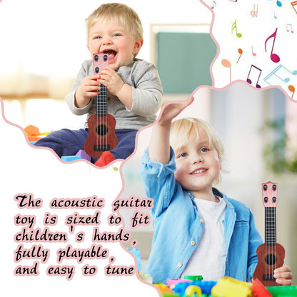 SENONAPO 15 Pcs Kids Toy Guitar 10 Inch Mini Classical Ukulele Guitar Toy Beginner Rhyme Developmental Musical Instrument Toddlers Ukulele Guitar Cute Guitar Toy for Toddler Educational Toy Supplies