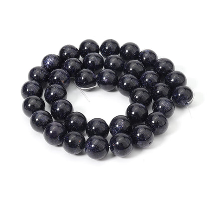 Siomia 45pcs 8mm Natural Blue Sandstone Gemstone Beads Energy Healing Crystal Round Loose Stone Beads for Jewelry Making, DIY Bracelets Necklaces