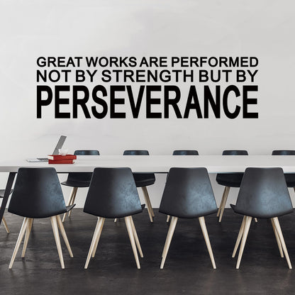 Motivational Quotes Wall Stickers for Office: Classroom Inspirational Positive Vinyl Art Wall Decals for School Bedroom - Great Works are Performed 25" X 7"