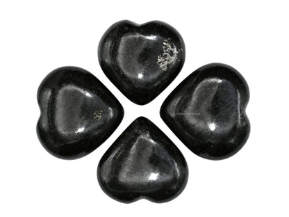 Nuummite Crystal Heart Palm Stone - Pocket Massage Worry Stone for Natural Body Chakra Balancing, Reiki Healing and Crystal Grid