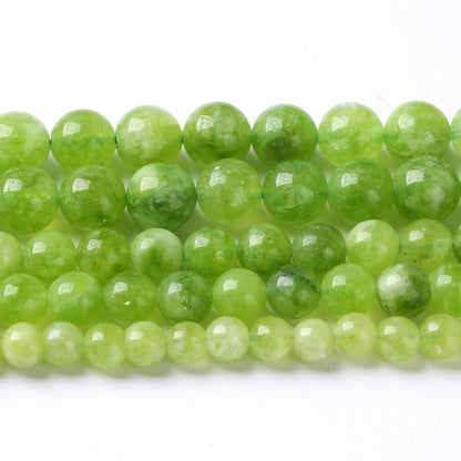90pcs 4mm Natural Peridot Green Lace Jades Beads Round Loose Spacer Beads for Jewelry Making DIY Bracelets Crystal Energy Healing Power Stone 15 Inch(4mm, Green Peridot Jade)