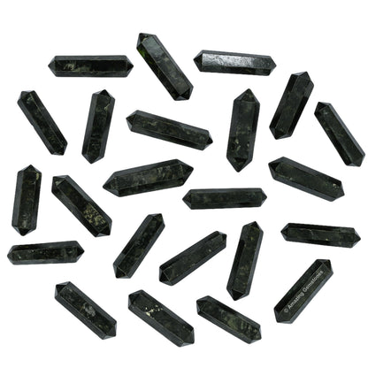 Amazing Gemstone Nuummite Crystal Points Bulk Healing Crystals & Stones - Pack of 3 Double Terminated Healing W& Point Bulk Crystals for Crafts, Crystal Grid, DIY Work - Premium Crystals