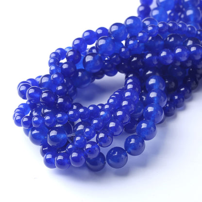 Tiger Eye Round Loose Beads Natural Gem Beads Crystal Energy Stone Beads for Jewelry Making 15" (Blue Chalcedony, 10MM)