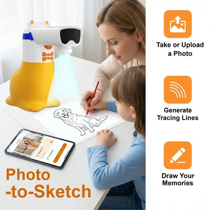 Yoturetoys AI Drawing Projector for Kids, Smart Art Tracing Machine to Inspire Creativity with Voice Learning & Photo-to-Sketch, STEM Educational Toy, Christmas Birthday Gift for Boys Girls Ages 5+