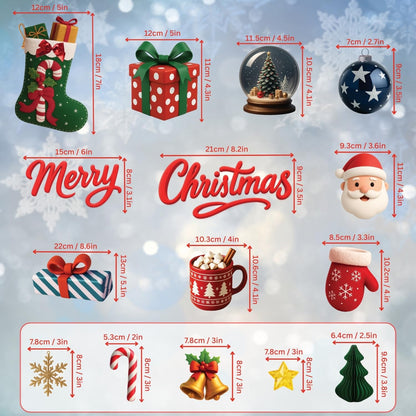 WALPLUS Christmas Decorations for Home Indoor Wall Stickers Wall Murals Decals Living Room Children Nursery Restaurant Cafe Hotel Home Decor Holly Jolly