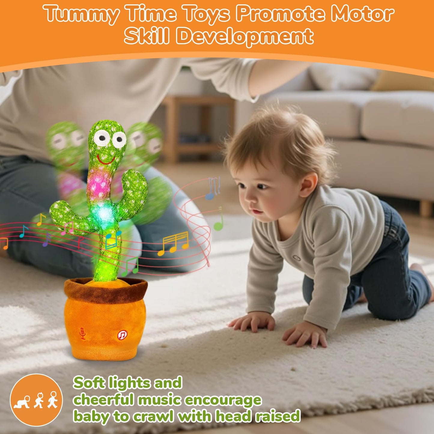 Dancing Talking Cactus Toy, Baby Singing Recording Mimicking Cactus Toy, Repeats What You Say, Musical Interactive Infant Toddler Toys for 1 Year Old Boys Girls, Baby Easter Basket Stuffers Gifts