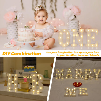 TRONSBOO LED Marquee Sign Light Up Letters, Alphabet Light Up Sign, Battery Powered LED Letter Lights for Night Light, Wedding, Birthday, Party, Christmas or Home Decor (M)