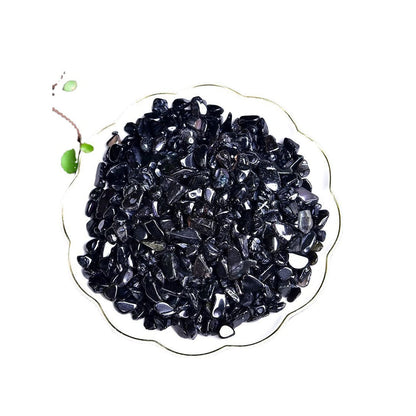 Natural Black Obsidian Tumbled Chips Crushed Crystal Stone, 7-9mm Polished Healing Crystal Chips Healing Reiki Crystal Jewelry Making Home Decoration