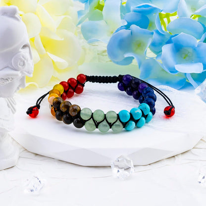 OZUEMUL Bead 7 Chakra Bracelet for Men Women, Healing Crystals Bracelet, Yoga Stone Beads Bracelets, Meditation Relax Anxiety Bangle for Women Men Bracelets