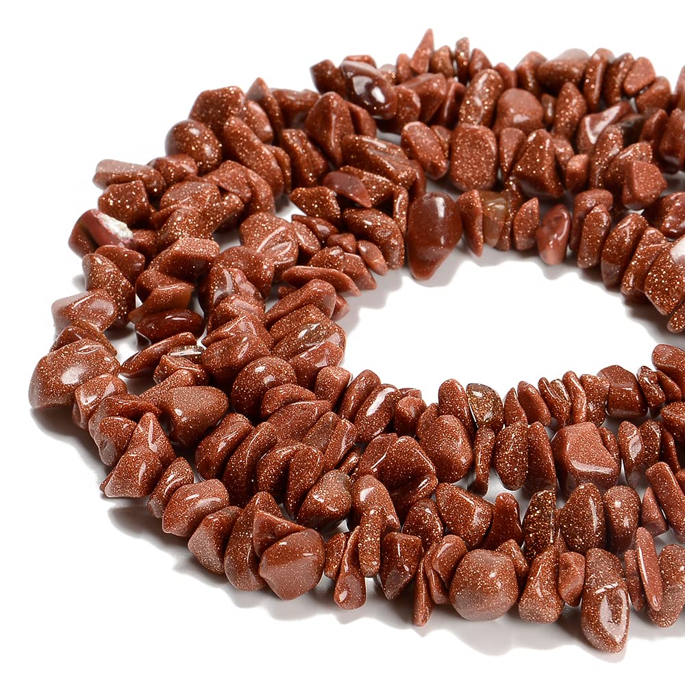PLTbeads 7-8mm Natural Gold Sandstone Gemstone Chips Beads Healing Crystals Waist Bracelets Necklace Kit Irregular Stone DIY Crafts Design Jewelry Making