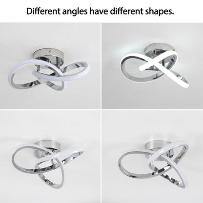 CANEOE Hallway Light Acrylic Modern LED Ceiling Light Fixtures Cool White 6000K Close to Ceiling Lights for Bedroom Bathroom Kitchen Balcony Corridor Stair Aisle Curved Creative Design Celing lamp