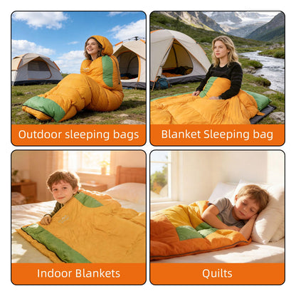 HLITMOUT 3-in-1 Down Sleeping Bag,Rectangular Lightweight Blanket Sleeping Bag for Adults,Teens Camping Hiking and Backpacking Outdoor and Indoor