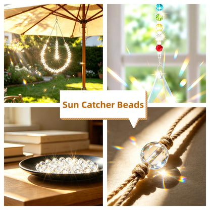 ZHIYUXI 400pcs Crystal Beads for Suncatchers Glass Beads for Jewelry Making for Keychain Making 6mm Rondelle White Clear Sun Catcher Beads & Bead Assortment Bulk Bracelets Arts and Crafts