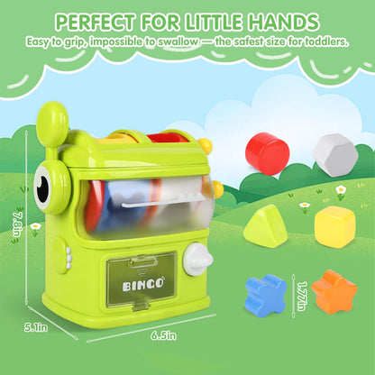 Haoshoon Montessori Baby Toys Eating The Shapes, Interactive Shape Sorter Toys for Toddlers, Fine Motor Skills Matching & Sorting Learning Toys for 1 2 3 Year Old Boys Girls