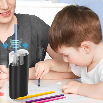 Portable Battery-Powered Electric Pencil Sharpener – Compact Design for Easy Use at Home, School, or Office – Ideal for Standard Pencils (Black)