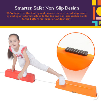 Special Supplies Stepping Stones for Kids Balance Beams 8 Set Non-Slip Textured Surface and Slip Resistant Floor Rubber Edges, Promote Agility, Strength, Active Play