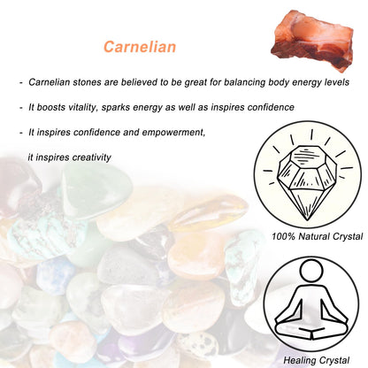 Carnelian Raw Crystals, Large 1.25-2.0" Healing Crystals Natural Rough Stones Crystal for Tumbling, Cabbing, Fountain Rocks, Decoration, Polishing, Wire Wrapping, Wicca & Reiki