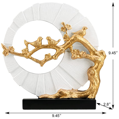 DOVDOV Gold Bird Statue Decor, Gold and White Home Decor, Bird Sculpture Home Decor for Bookshelf Office Shelf on Coffee Table TV Cabinet entryway entryway Decor.