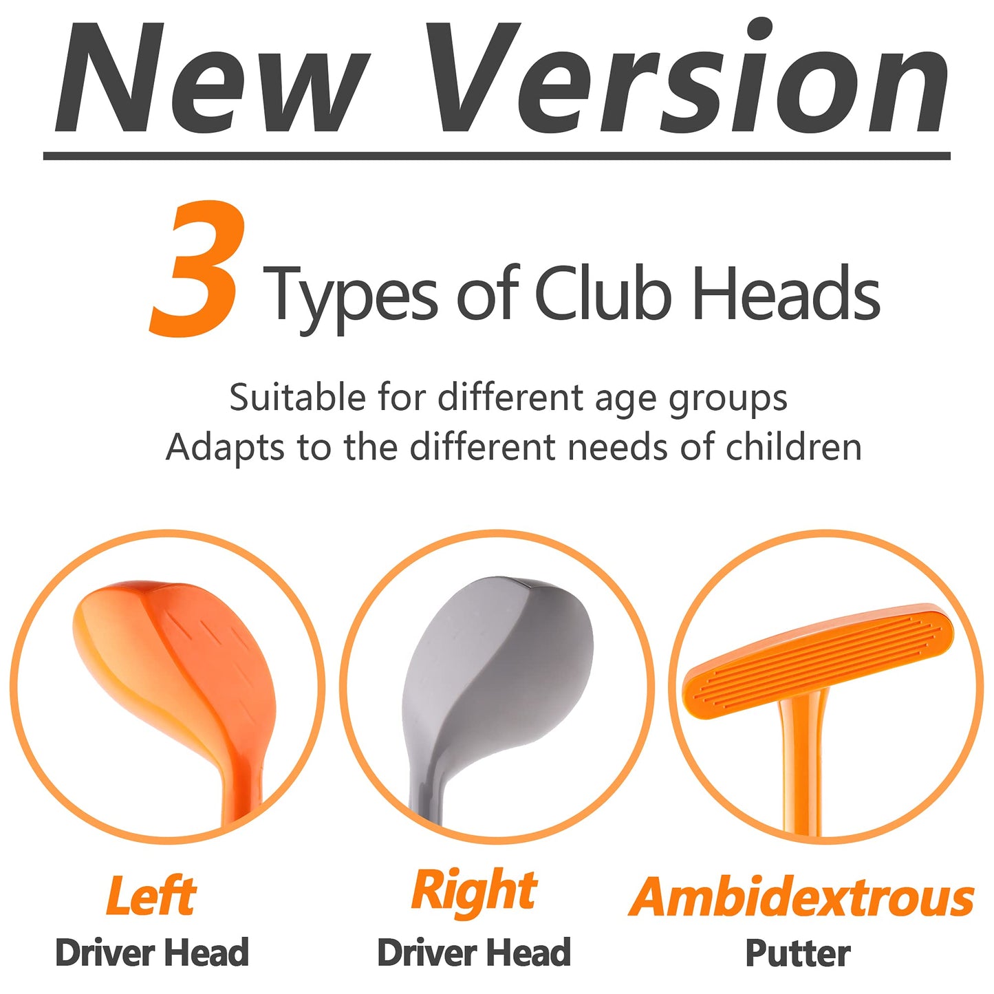 iPlay, iLearn Kids Golf Toys Set W/Left & Right Club Head, Boys Outdoor Sport Toy Age 3-5, Toddler Indoor Golf Ball Game, Child Exercise Active, Yard Play Birthday Gift 4 6 7 8 Year Olds Toddler Girl
