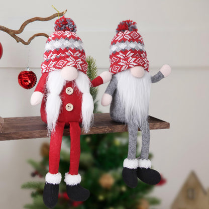 BWFY Christmas Gnomes Decorations 2 Pack Handmade Elf Santa Tomte Swedish Gnome Scandinavian Figurine Nordic Gnome Christmas Table Home Ornaments for Holiday Party Gifts