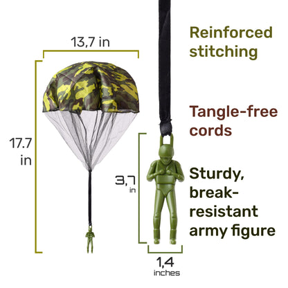 nutty toys Army Parachute Toys for Kids - Tangle Free Outdoor Flying Parachute Men, Best Indoor & Outside Toys for 4 5 6 7 8 9 10 11 12 Year Old, Top Easter Basket Stuffers 2026, Unique Boys Gifts