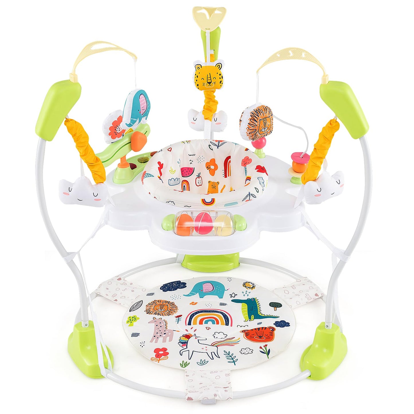 BABY JOY Baby Jumpers and Bouncers, Infant Activity Center with Music Lights Sounds, 360° Rotating Seat and 3 Adjustable Heights, Baby Play and Learning Center for 6-12 Months