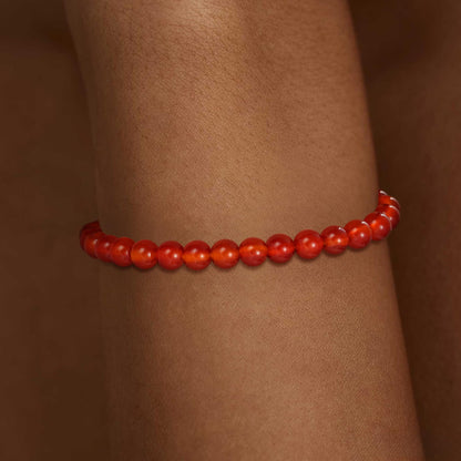 Treasure Bender Red Beaded Bracelet Attract Good Luck and Prosperity, Healing Crystals and Stones Birthday Gifts Bracelets for Women Men Jewelry(Carnelian)