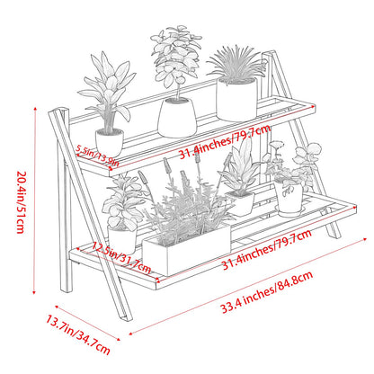 DHYGOTFUR Deluxe 2-Tier Aluminum Plant Stand Indoor/Outdoor, Weather-Resistant Flower Pot Rack, Stylish & Lightweight Plant Stands for Garden, Balcony & Living Room