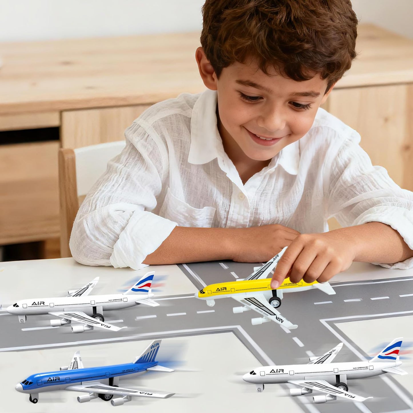 Tcvents Airplane Toys, Metal Plane Pull Back Airplane Toys for 3 4 5 6 7 Years Old Boys Girls, Die Cast Aircraft Plane Models, Kids' Play Vehicles Aeroplane Airplanes for Kids Birthday Gift