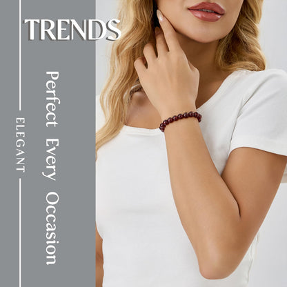BaronCara Garnet Chakra Bracelet - Crystal Healing Bracelets for Women, Protection and Blessing Energy Bracelet, Elegant Gemstone Jewelry for Balance