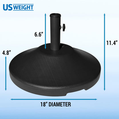 US Weight 30 Pound Umbrella Base - Weighted Umbrella Base for Use with Patio Table – Heavy Duty Base- Made in The USA