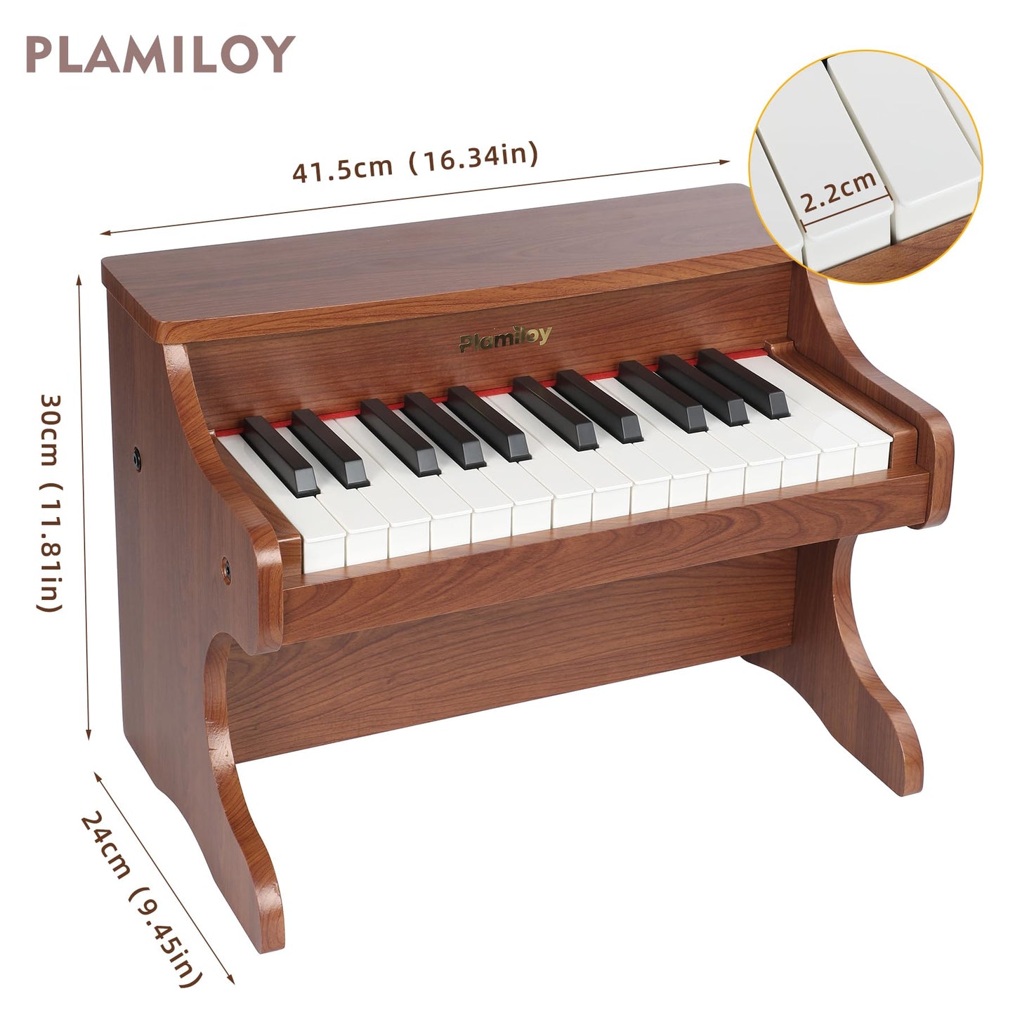 PLAMILOY Kids Piano, Toddler 25-Keys (Upright) Wooden Digital Keyboard Piano, First Instrument Toy for Baby Beginner 3 Ages+, Surprise Educational Early Learning Birthday Gift for Boys Girls