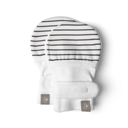 goumikids Viscose Made from Bamboo Cotton Stay-On Mitts, 0-3m Stripe Gray Mitts