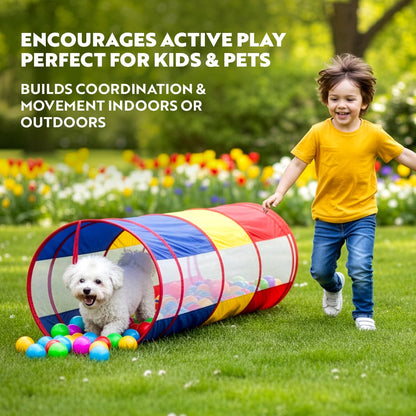 Playz Extra-Large Play Tunnel for Toddlers 1-3 Years – Pop-Up Baby Crawl Tube, Sensory Activity, Indoor & Outdoor Kids Toy, Collapsible for Easy Storage