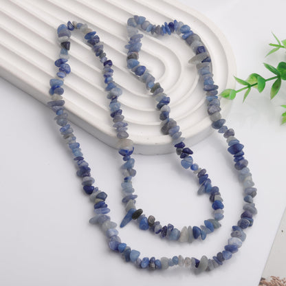 200pcs Natural Irregular Chip Stone Beads 5-8mm pre-drilled 30-inch Strand Semi-Precious Healing Crystal Beads for DIY Jewelry Making Bracelet Chakra Crafts Blue Aventurine