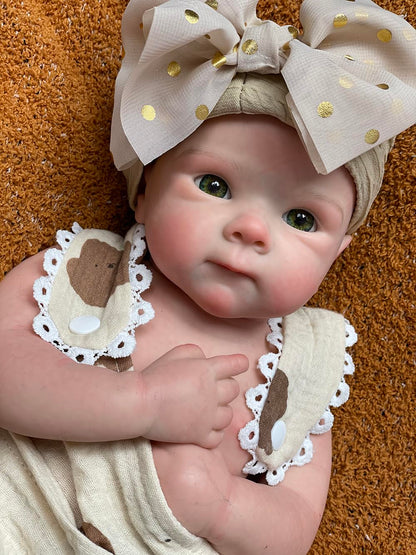 Abenduot 18inch Bettie Girl Doll Can Open Mouth Anatomically Correct Silicone Baby Dolls Realistic Full Solid Silicone Body Newborn Dolls Flexible