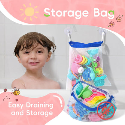 Bath Toys for Kids Ages 1-3 17PCS Fun and Easy-Grip Mold Free Baby and Toddler Bath Toys Set, Interactive Flower and Watering Can Bathtub Pool Water Table Toys for 1+ Year Old Boys Girls Gifts
