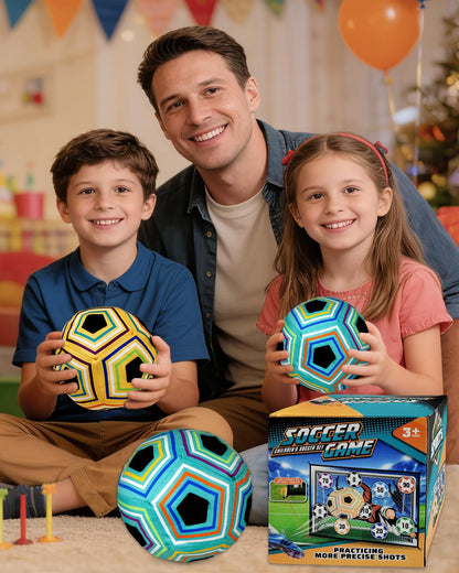 3 Balls Sticky Soccer Game Set Soccer Toy Gift for 3-5 6-8 8-12 Boys and Girls Indoor Outdoor Backyard Toss Soccer Goal Games for Kids Birthday
