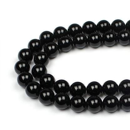 MJDCB Natural Stone Bead Black Onyx Gemstone Loose Beads for Jewelry Making Bracelet Necklace 10mm