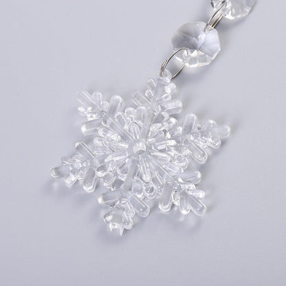 MIAO JIN 20 Pcs Plastic Winter Snowflake Drip Ornaments Xmas Tree Hanging Decorations for Christmas Tree Wedding Birthday Party Home Window Door Decorations (Transparency)