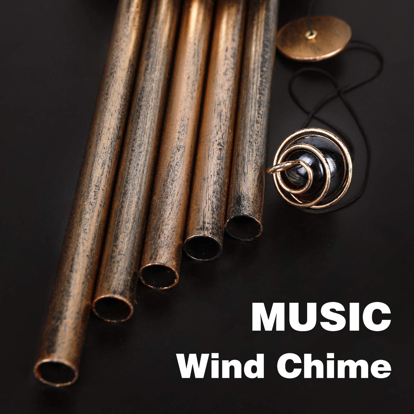 DesGully Solar Wind Chimes, Sun Wind Chime Outdoor Clearance w/Glowing Crackle Glass LED Unique Wind Bells for Outside Waterproof Chimes, Gifts for Her/Him (42" Long Metal Chimes)…
