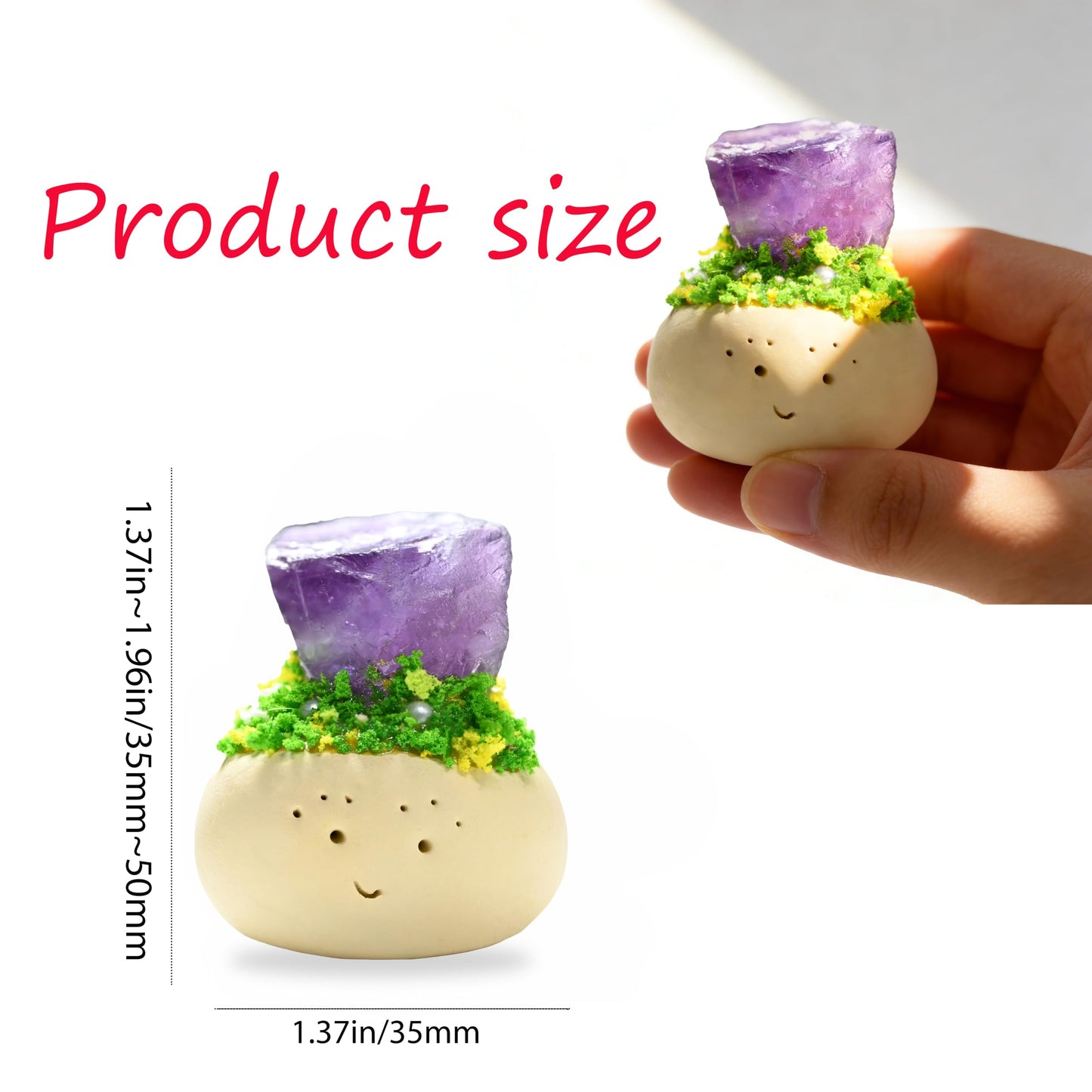 WHAL&YUNE Crystals and Healing Stones, House Protection Crystal Set, Hand-Made Gemstone Natural Housewarming Gift Set for Positive Energy, Home Office Decor-Rainbow Fluorite 1PC