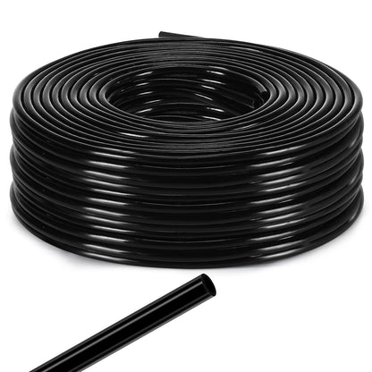 656 Feet 1/4 Inch Drip Irrigation Tubing Irrigation Hose Garden Watering Tube Line, Drip Line Watering Automatic Irrigation Equipment Set for Garden Irrigation System Flower Patio Lawn(Black)