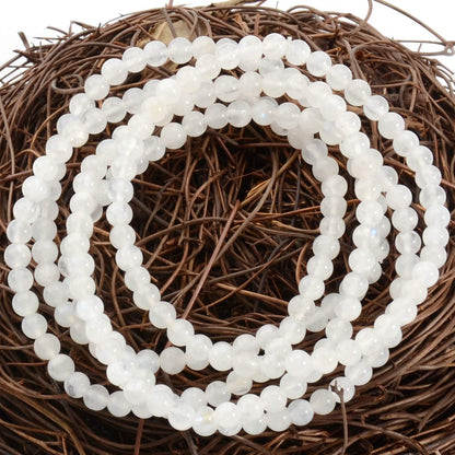 MASSIVE BEADS Moonstone - Success - Handmade Handmade Yoga Stretch Elastic Bracelet Natural Stone Crystal Healing Power Energy Gifts for Unisex Adult 4mm