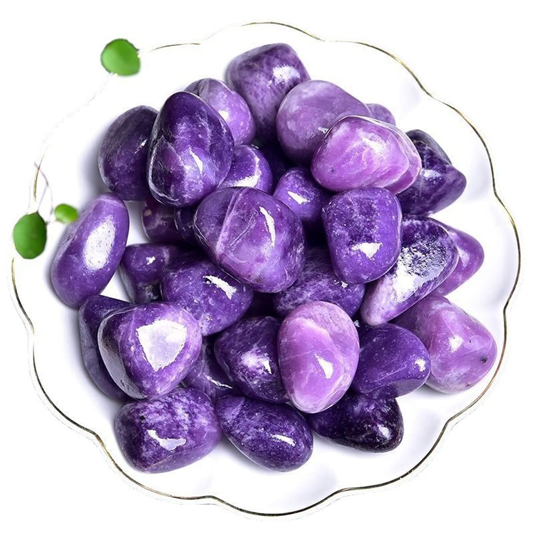 Lepidolite Healing Crystal Stones, 1.25-2.0" Large Reiki Healing Gemstones Natural Tumbled Polished Stones for Energy Witchcraft Therapy Meditation