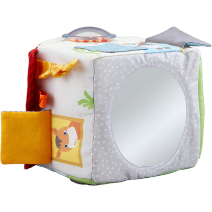 HABA Sensory Play Cube Farmyard - Infant Toys for Tummy Time and Best Toys for Baby Development for 6 Months+ with Rattle, Crinkle Sounds and Tactile Effects