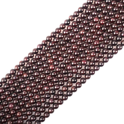 ICAI Beads 10mm Natural Garnet Gemstone Round Loose Stone Beads for Jewelry Making DIY Crafts Design 1 Strand 15" APPR.34-36pcs